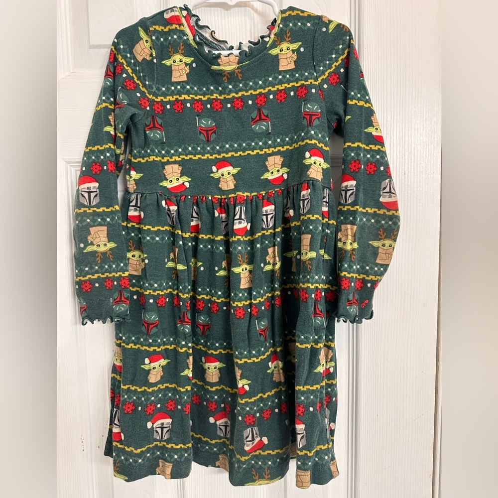.Hanna Andersson Star Wars edition, baby yoda Christmas dress.